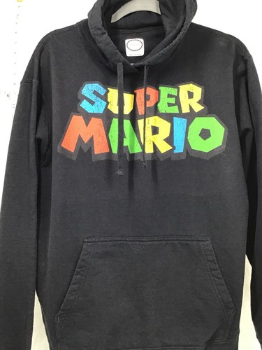 Super Mario Bros. Men's Black Hoodie Pullover Size Large Sweatshirt Nintendo - Picture 2 of 5