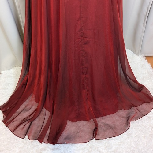 Mac Duggal Sheer Blouson Sleeve Surplice Gown Dress Red Size 8 - Picture 11 of 19