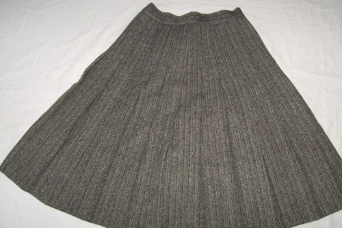 Vintage Tweed Wool Skirt Pleated Barry Ashley Boston - Picture 1 of 9
