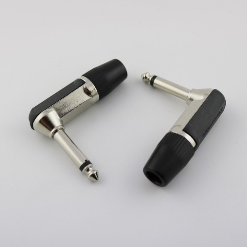 10 Piezas 6.35mm 1/4" Mono TS Altavoz Ángulo Recto Macho Enchufe Guitarra Fono Convertidor - Imagen 1 de 1