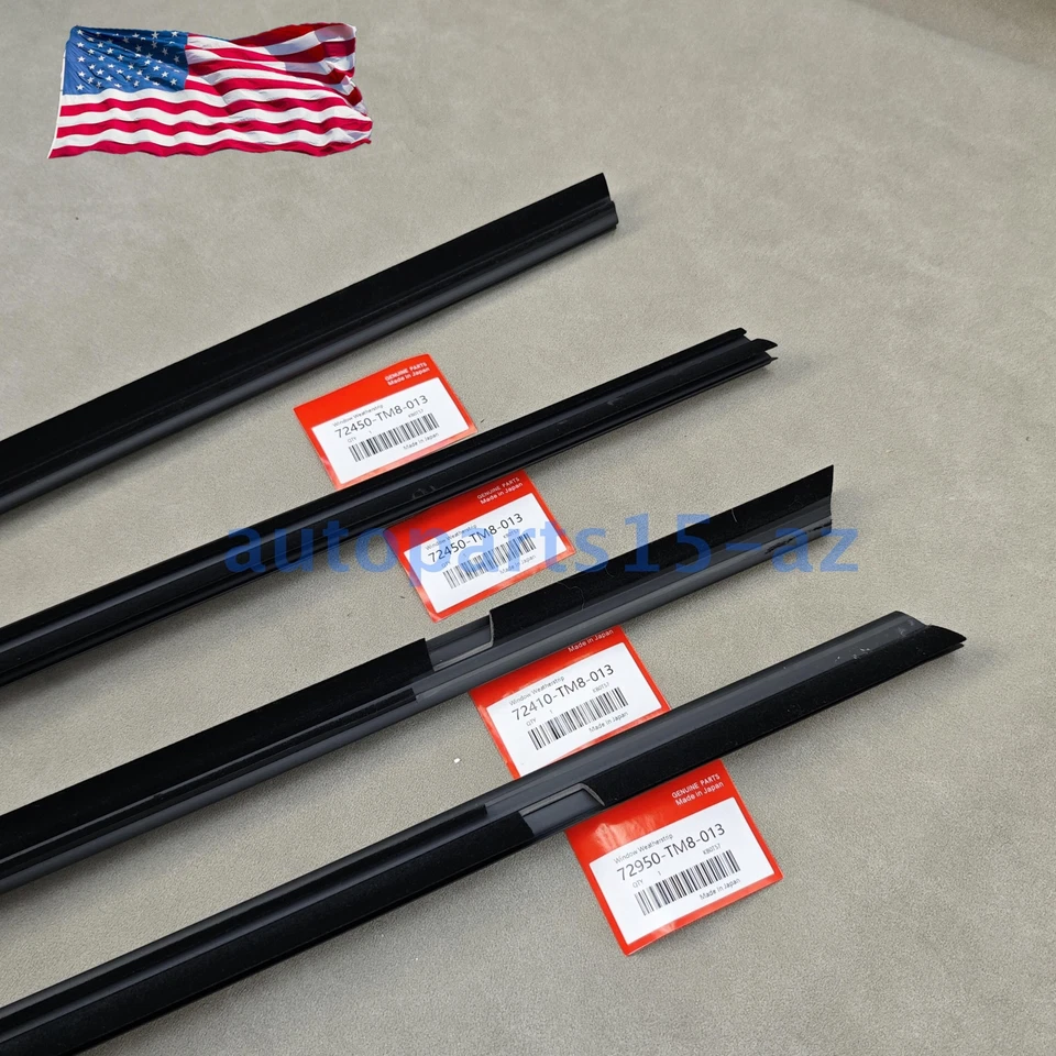 New 4Pcs Window Moulding Weatherstrip Black For Honda Insight 2010-2014 - Image 3 of 4