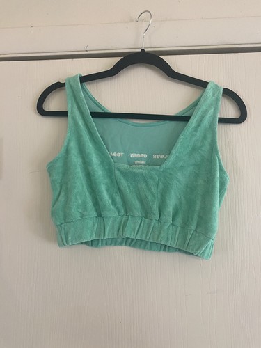NWOT Zara Terry Cloth Crop Work out Beach summer Boho Festival tank M - Picture 5 of 7