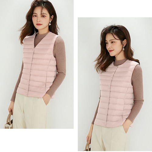 Women's Lightweight Down Jacket Vest Round Neck Thin Lightweight Winter Coat - Bild 43 von 55