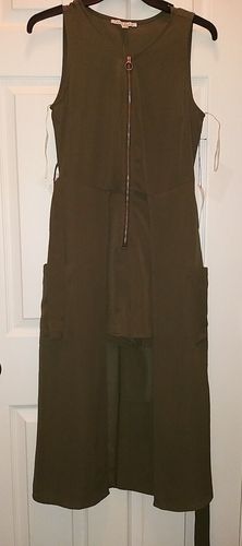 Women Sleeveless V Neck Summer Party Romper Dress Long Size Small Green - Picture 3 of 6