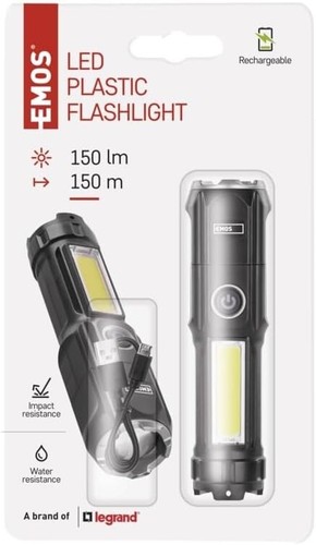 Torcia LED ricaricabile in metallo per esterni,flusso luminoso 110 lumen, 150 M - Foto 6 di 7