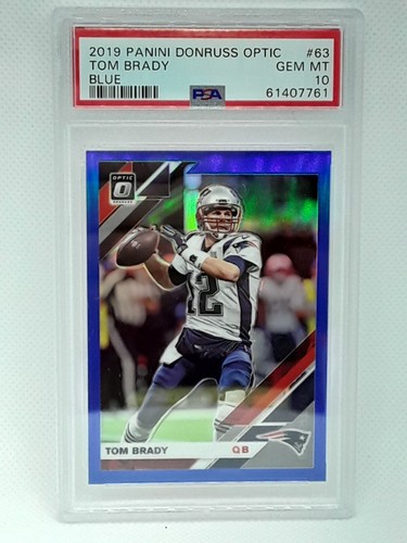*PSA 10* Tom Brady 2019 Donruss Optic Football BLUE (/150) New England Patriots - Picture 1 of 2