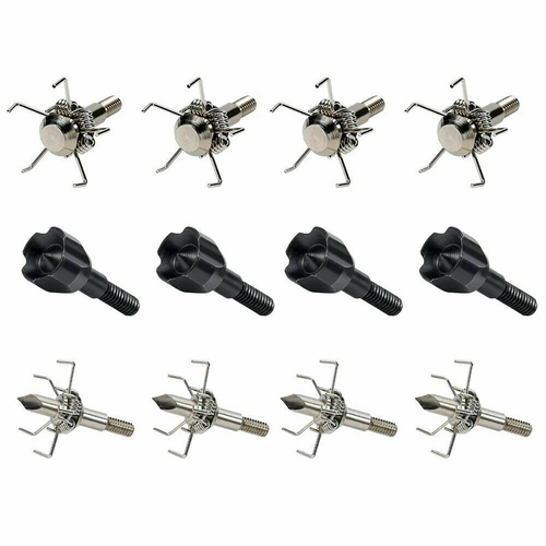 12Pcs 100Grain Small Game Broadheads Judo &Hammer Arrow Tips Screw-in Arrowheads - Picture 2 of 16