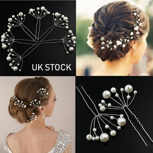 5 10pcs Flower Wedding Bridal Hair Pins Pearl Diamante Prom Hair