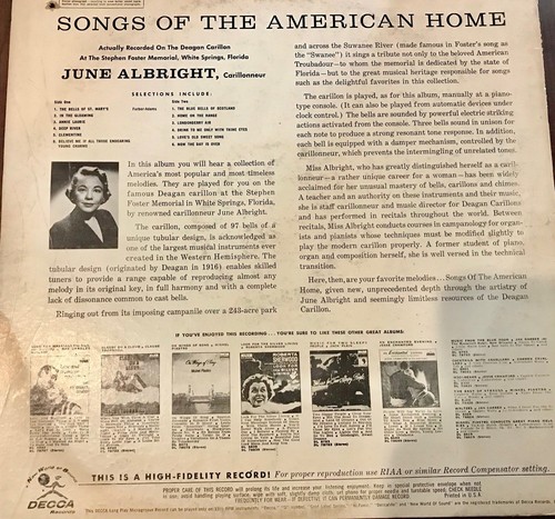 June Albright "Songs Of The American Home" (M) DECCA RECORD PRE-OWNED - Picture 2 of 2