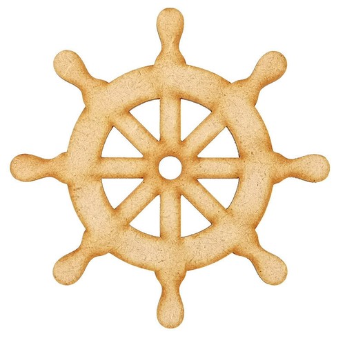 Rueda de barco MDF Formas artesanales Barco de madera Etiquetas de regalo Decoración Embellecer Paquete mar - Imagen 2 de 4