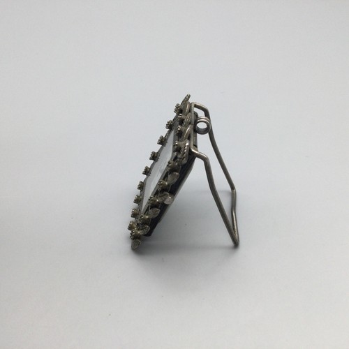 Vintage Cenere Tischuhr silberfarben 36 mm weißes Ziffernblatt rechteckiges Gehäuse neue Batterie - Bild 5 von 11