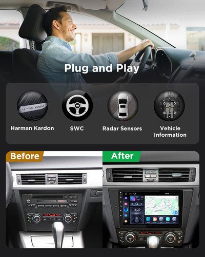 CAM+Android 13 9" Car Stereo GPS Navigation Radio CarPlay for BMW E90-E93 335 M3 - Picture 8 of 20