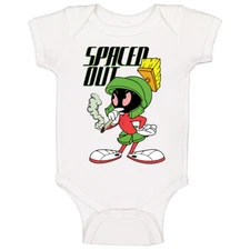 Spaced Out Marvin The Martian Smoking Weed Pot Stoner Retro Cartoon Parody Baby 