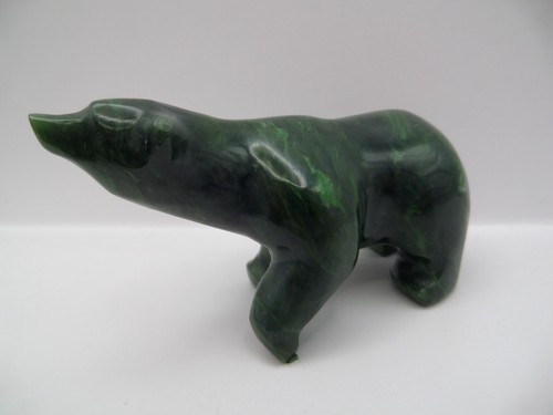 Vintage Malachite Bear Sculpture Pair Numbered 5136 & 5137 Signed JWL 408g - Picture 13 of 21
