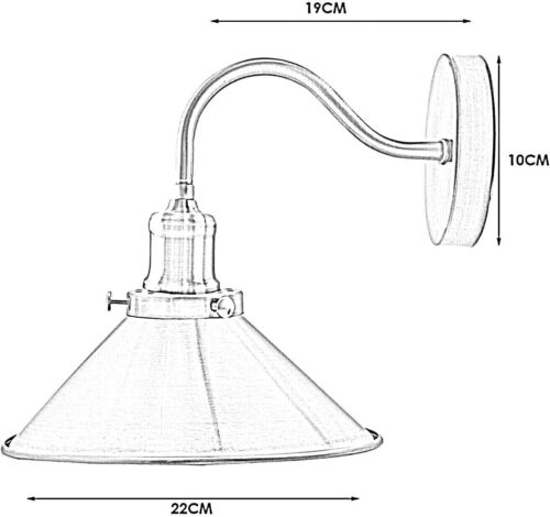 E27 Vintage Industrial Wall Light Metal Brushed Adjustable Swan Neck Wall Lamp - Picture 29 of 65