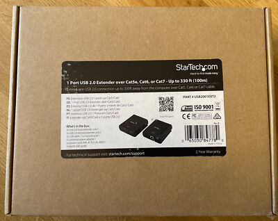 StarTech.com USB 2.0 Extender over Cat5e or Cat6 Ethernet Cable - 330ft/100m USB