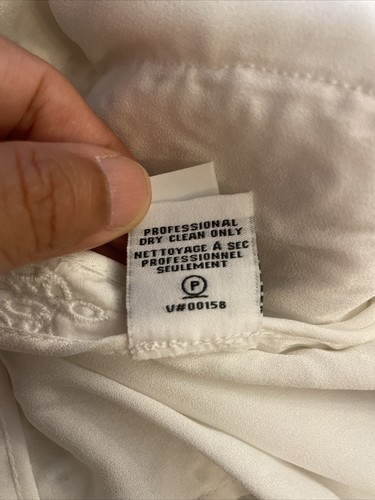 DVF diane von furstenberg Cotton Shorts 10 White Eyelet Lace Pockets Lined - Picture 8 of 9