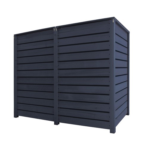 Mülltonnenbox Mülltonnenverkleidung anthrazit Holz bis 240L Mod. Hamburg - Bild 16 von 35