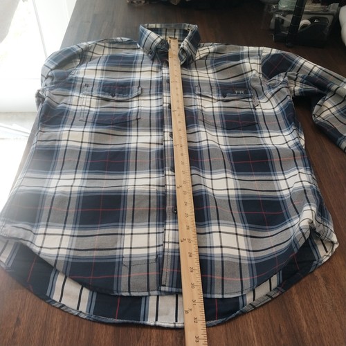 Wolverine FR Button Up Shirt Mens Large Long Sleeve Blue Plaid Button Workwear - Imagen 9 de 10