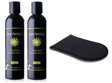  2 Tan Physics True Color Sunless Self Tanner Lotions - Tanning Mitt Included 