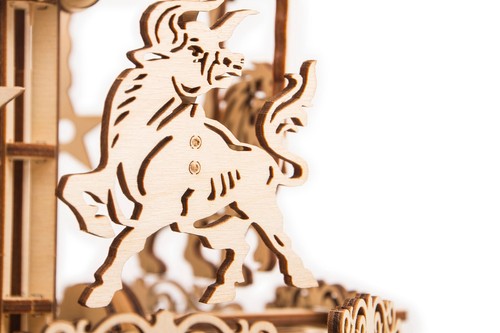 Holztrick Karussell Merry Go Round mechanisches Holz 3D Puzzle Modellbaugruppe - Bild 11 von 12