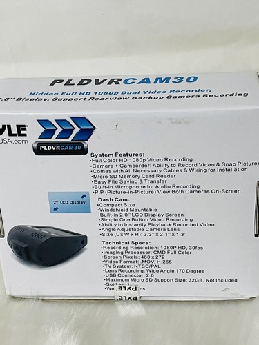 PYLE PLDVRCAM30 - DVR Video Recording Dash Cam, Micro SD Memory Slot, 2.0 New - Picture 11 of 11