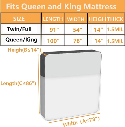 Mattress Bags for Moving Storage,Mattress Protector Cover, Waterproof Mattress P - Picture 2 of 7
