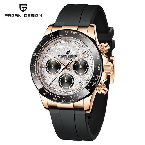 PAGANI DESIGN Orologio Uomo Quarzo Impermeabile Silicone Bracciale Cinturino+Scatola PD-1664 - Foto 7 di 34