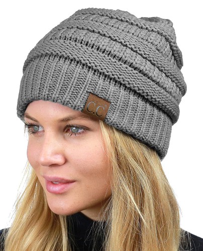 C.C BeanieTail Suave Elástico Cable Tejido Desordenado Alto Cola de Caballo Gorro Gorra Bollo EE. UU. - Imagen 27 de 27