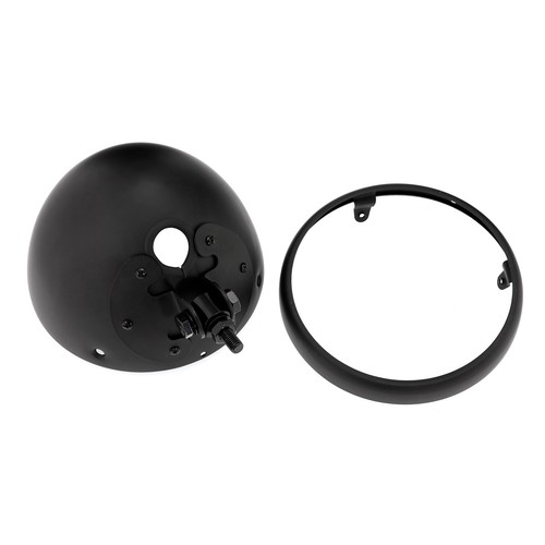 Black 7" inch Headlight Cover Head Lamp Shell Bucket For Harley Dyna Softail US - Picture 4 of 11