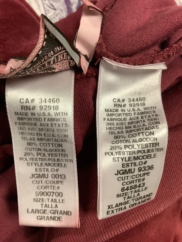 Juicy Couture Velour Reißverschluss Hoodie niedriger Bund weites Bein Pull-On Hose 32 x 33 M - Bild 13 von 14
