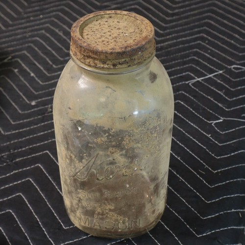 Vintage KERR “Self Sealing” MASON Clear Glass Large Jar VERY RUSTIC - Picture 5 of 5