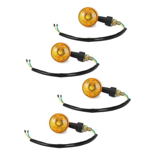 NEW 4 X INDICATORS 6V TURN SIGNAL AMBER MOTORCYCLE BLINKER LIGHTS 6 VOLTS - Afbeelding 1 van 10