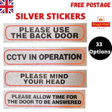 silver stickers warning information signs dogs stickers house information etc