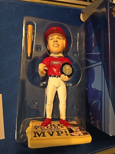 Mike Trout Newspaper Base Bobblehead Forever Collectable Mvp Bobblehead New - Picture 2 of 3