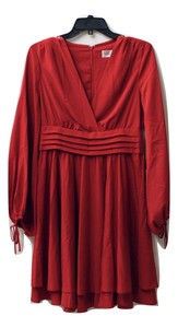Eliza-J-Women-039-s-Red-Tie-Sleeve-Fit-amp-Flare-Dress-Size-6