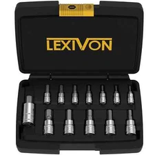 LEXIVON HEX Bit Socket Set, Premium S2 Alloy Steel | 13-Piece Metric 2mm - 14mm
