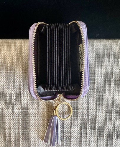 Purple Starburst Wallet Aphison RFID Credit Card Zip Around Sunflower Design NEW - Picture 9 of 13