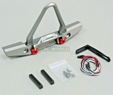 For Traxxas Trx-4 Defender Front Metal Bumper Bull Nose Aluminum Gun Metal Led