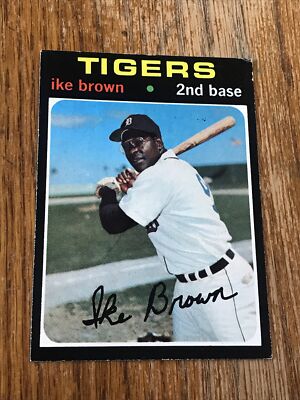 1971 TOPPS DETROIT TIGERS IKE BROWN #669 EX+ SHORT PRINT SP NO CREASES Clean