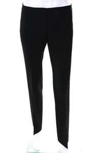 Theory-Womens-Straight-Leg-Mid-Rise-Dress-Pants-Trousers-Black-Wool-Size-2