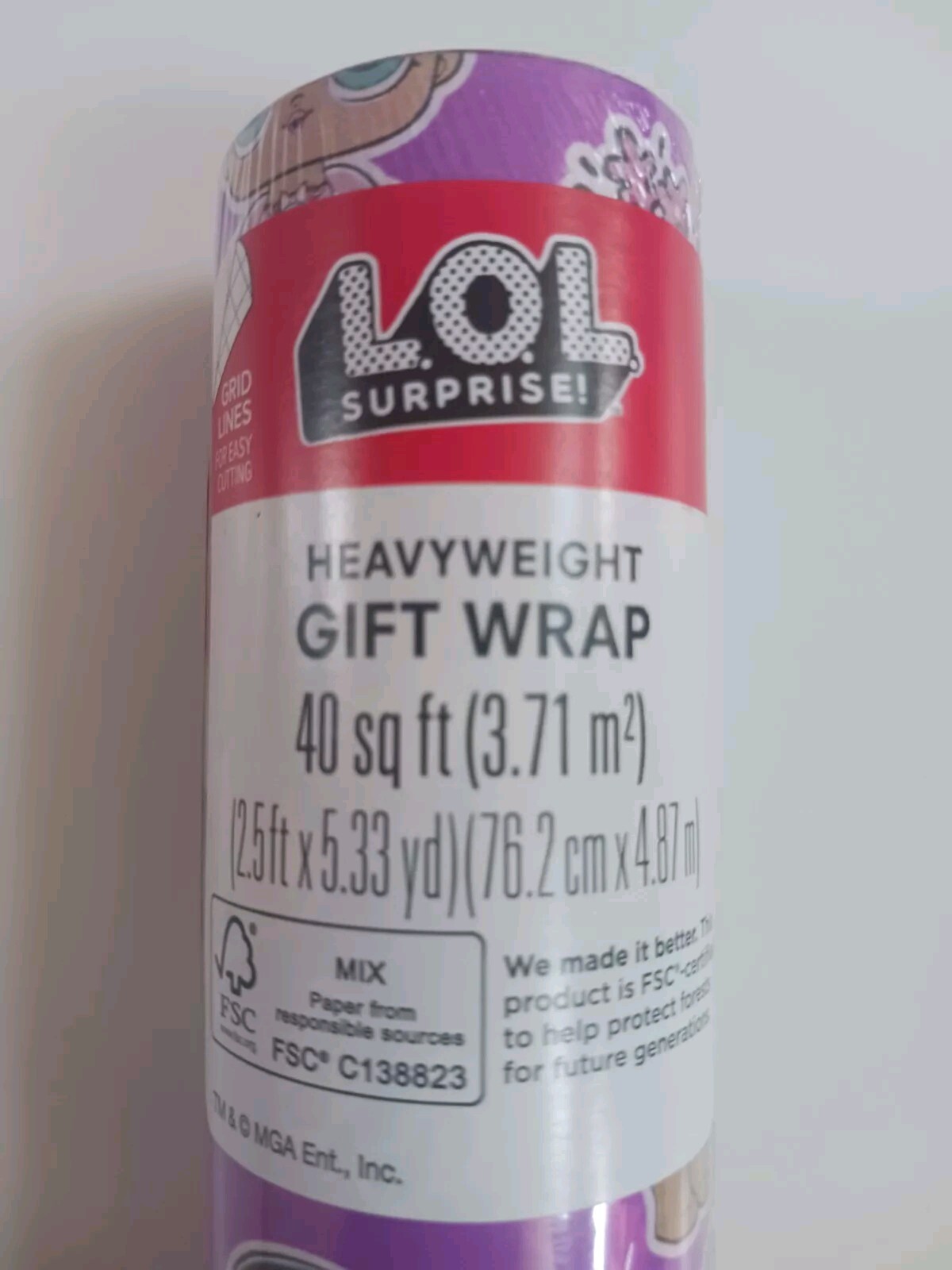LOL SURPRISE Christmas Holiday Gift Wrapping Paper 40 Sq Ft Whole Roll