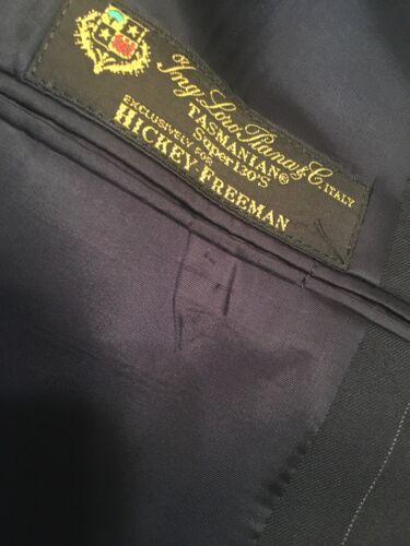 Loro Piana Tasmanian Hickey Freeman 2 Btn Blazer Italy Sz 44 L All Wool Nv Blue - Picture 2 of 8