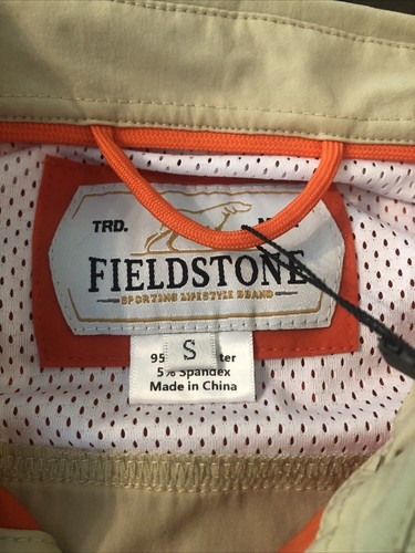 Fieldstone Upland Hunting Long Sleeve Shirt Men’s Size S Orange Khaki NEW - Picture 5 of 8