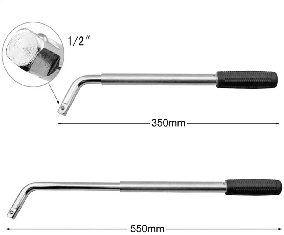 Chave de suporte de roda extensível telescópica soquete automático porca de pneu 17 19 21 23mm - Imagem 3 de 4