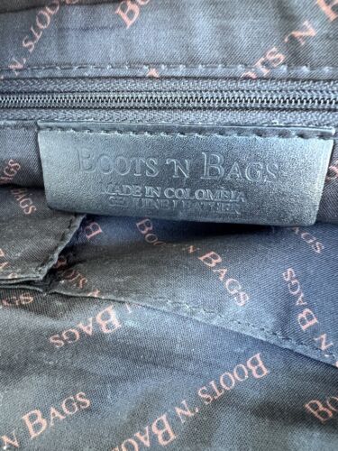 Boots ‘N Bags/ Leather Black Duffel Bag - Picture 10 of 15