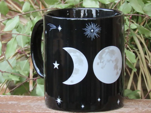 Triple Moon Goddess Black/White Ceramic Mug ~ Coffee Tea Mug With Gift Box - Bild 3 von 12