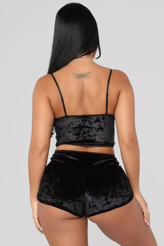 Sexy samtweiche Nachtwäsche Damen-Dessous Nachthemd Pyjama 2-teilig Cami - Bild 28 von 28