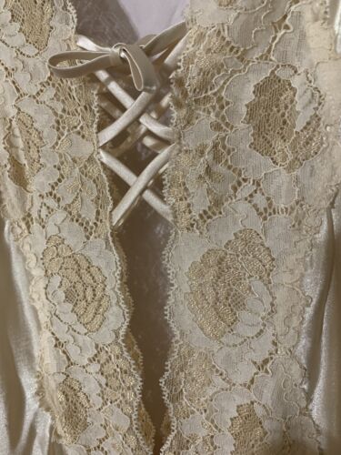 Camisón De Colección Victoria's Secrets Negligee Mediano Marfil Encaje Romántico Novia - Imagen 3 de 11