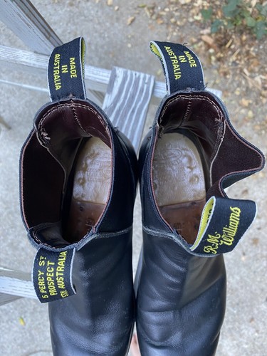 RM WILLIAMS Black Leather Chelsea Boots Leather AU 6 G WF Wide Toe Flat Heel 7US - Picture 12 of 12